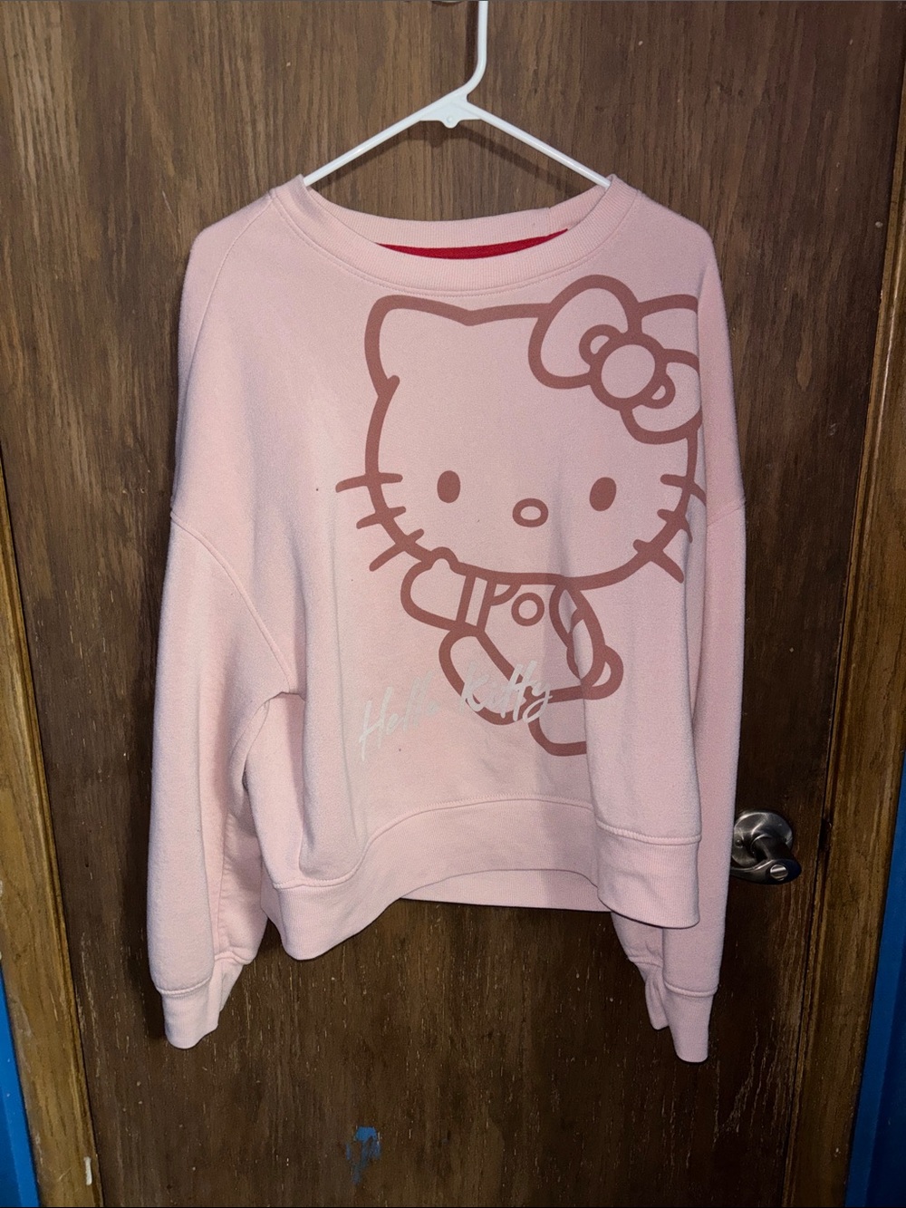 Hello Kitty Light Pink Crewneck with Brown Graphic
